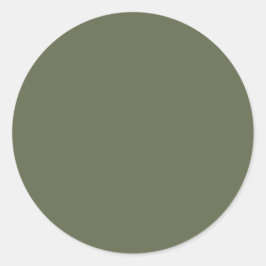 ダークセージエレガントグリーンニュートラル無地のカラー ラウンドシール