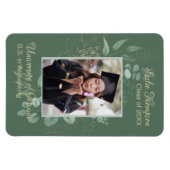 ダークセージグリーン植物卒業記念 マグネット (横)