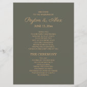 ダークセージグリーン結婚式 プログラムブライダルパーティ プログラム (正面)