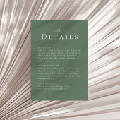 ダークセージモダングリーンミニマ結婚リスト詳細 招待状