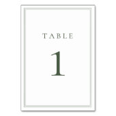 ダークセージモダングリーンミニマ結婚リスト テーブルナンバー (正面)