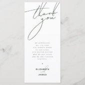 ダークセージ結婚ミニマリストの座席表 メニュー (正面)