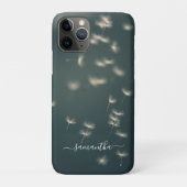 ダークセージ緑Dandelionホワイトスクリプト名Case-M Case-Mate iPhoneケース (裏)