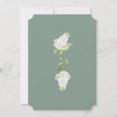 ダークセージ ホワイトハイドランジア フローラル ウェディング ディテール 招待状 (裏面)