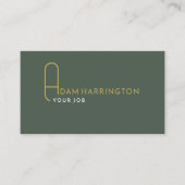 ダークセージ | 標準エレガントQRコード 名刺 (正面)