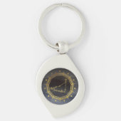 ダークゾディアック：山羊座 誕生星座 ブラック＆ゴールド キーホルダー (正面)