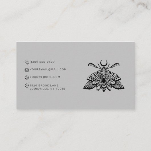 ダークタトゥーサロン死の蛾 名刺 (裏面)