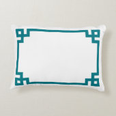 ダークターコイズギリシャ鍵縁どモノグラム アクセントクッション (裏面)