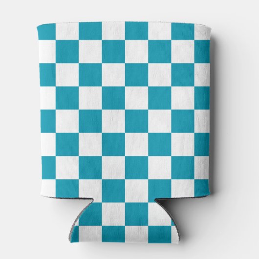 ダークターコイズチェック柄  缶クーラー (裏面)