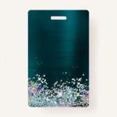 ダークターコイズフォイルホログリッター21st誕生日 バッジ (裏面)