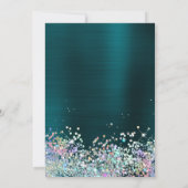 ダークターコイズフォイルホログリッター21st誕生日 招待状 (裏面)