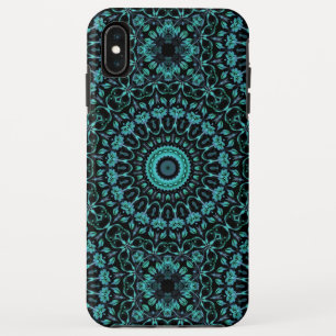 ダークターコイズフローラ曼荼羅 iPhone XS MAXケース