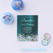 ダークターコイズ ホロ グリッター 21歳の誕生日 チラシ (シングル)