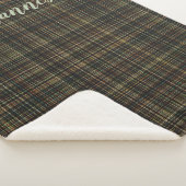 ダークタータンチェック（格子状）カスタム シェルパブランケット (3/4)