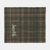 ダークタータンチェック(格子状)カスタム フリースブランケット (正面(横))