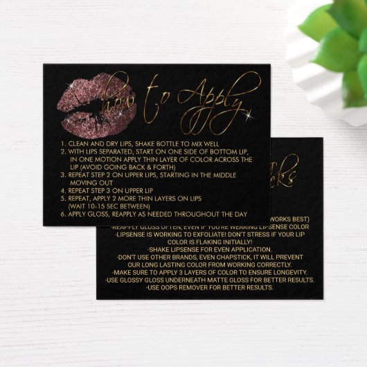 ダークダスティーバラグリッターリップ – 適用方法 (デスク)