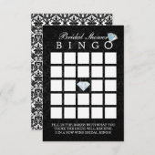 ダークダマスクダイヤモンドブライダルシャワービンゴカード 招待状 (正面/裏面)