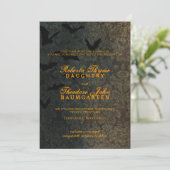 ダークダマスク ハロウィン ウェディング 招待状 (スタンド正面)