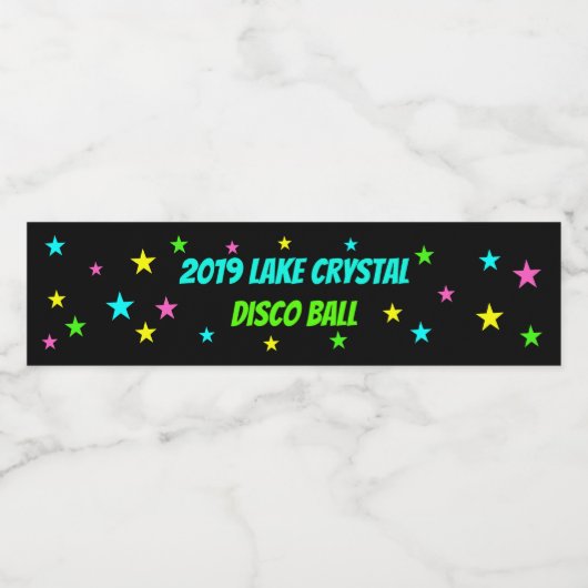 ダークダンスパーティーウォーターボトルラベルで輝く ペットボトルラベル (シングルラベル)