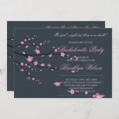 ダークチェリーブロッサム ブライズメイドパーティー 招待状 (正面/裏面)