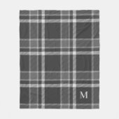 ダークチャコールグレータータンチェックプライドとモノグラム フリースブランケット (正面)