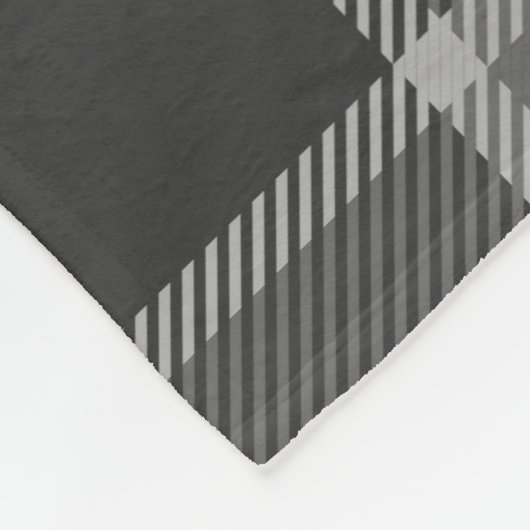 ダークチャコールグレータータンチェックプライドとモノグラム フリースブランケット (角)