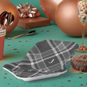 ダークチャコールグレータータンチェックプライドとモノグラム ペーパープレート