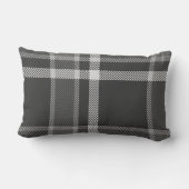 ダークチャコールグレータータンチェックプライドとモノグラム ランバークッション (裏面)