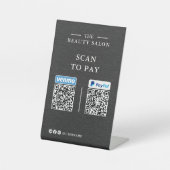 ダークチャコールVenmoとPayPal QRコードスキャン支払い 台座サイン (正面)