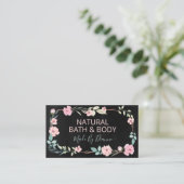 ダークチャルクボードリース手作りスパ、浴槽及び体 名刺 (スタンド正面)