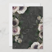 ダークチャーエレガントフローラモダンブライダルランチ 招待状 (裏面)