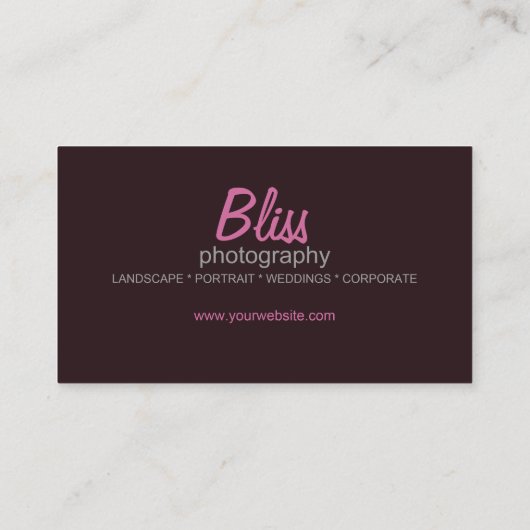 ダークチョコスタイリッシュレット付き/写真テンプレート 名刺 (裏面)