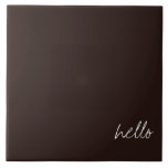 ダークチョコパーソナライズされたコレートブラウン タイル<br><div class="desc">ホワイトカスタマイズ可能な文字とダークチョコレートブラウン。</div>