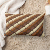 ダークチョコレートとミルクチョコレートのプリン ランバークッション (ブランケット)