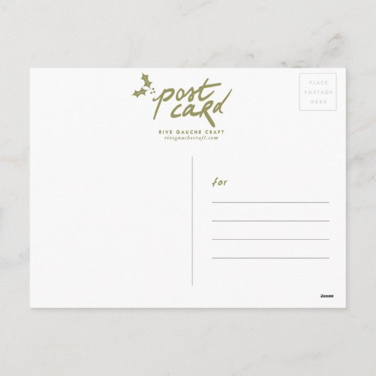 ダークチョコレートのギンガパン猫 – 手描き シーズンポストカード (裏面)