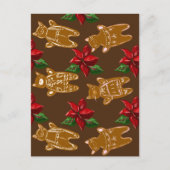 ダークチョコレートのギンガパン猫 – 手描き シーズンポストカード (正面)