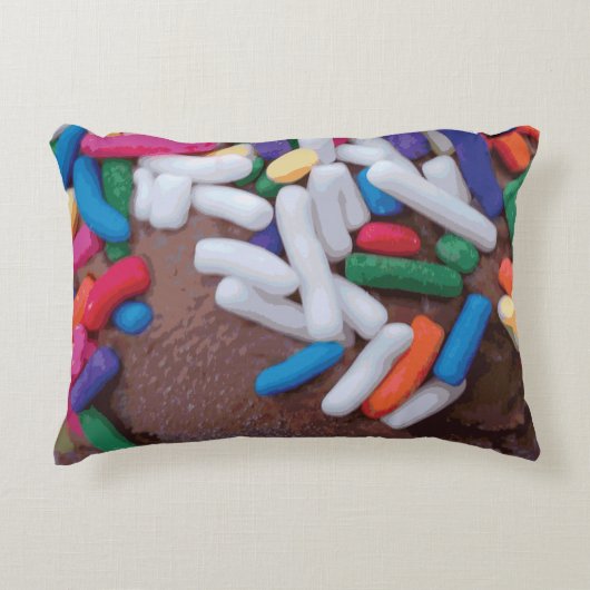 ダークチョコレートアイスクリームとレインボースプレー アクセントクッション (正面)