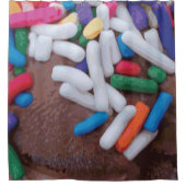 ダークチョコレートアイスクリームとレインボースプレー シャワーカーテン (正面)