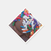 ダークチョコレートアイスクリームとレインボースプレー スタンダードカクテルナプキン (角)