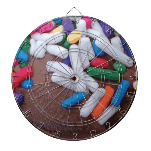 ダークチョコレートアイスクリームとレインボースプレー ダーツボード (正面)