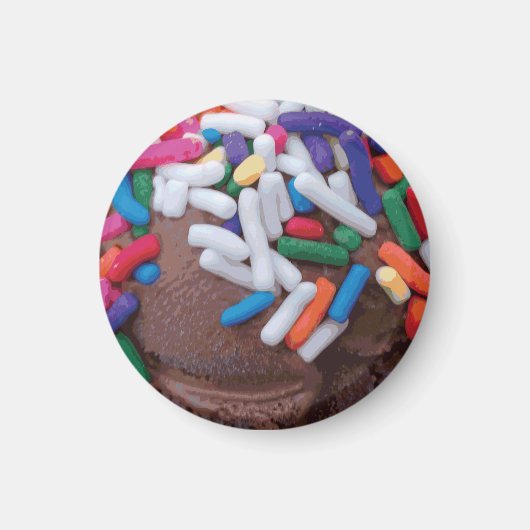 ダークチョコレートアイスクリームとレインボースプレー マグネット (正面)