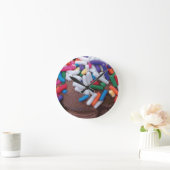 ダークチョコレートアイスクリームとレインボースプレー ラウンド壁時計 (ホーム)