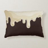ダークチョコレートブラウンにホワイトチョコレート アクセントクッション (正面)