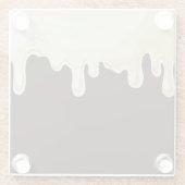 ダークチョコレートブラウンにホワイトチョコレート ガラスコースター (裏面)