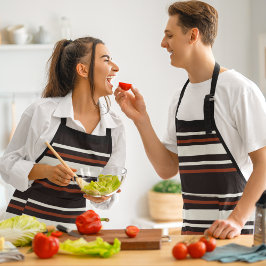 ダークチョコレートブラウンストライプズ エプロン