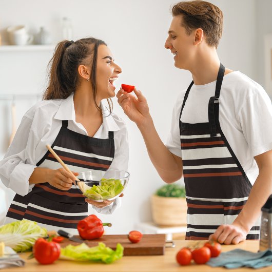 ダークチョコレートブラウンストライプズ エプロン