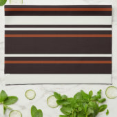 ダークチョコレートブラウンストライプズ キッチンタオル (折り畳み)