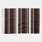 ダークチョコレートブラウンストライプズ キッチンタオル (横)
