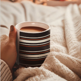 ダークチョコレートブラウンストライプズ コーヒーマグカップ