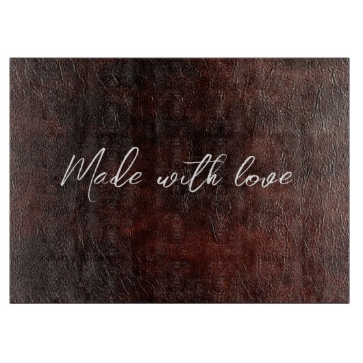 ダークチョコレートブラウンフェイクレザー カッティングボード (正面)